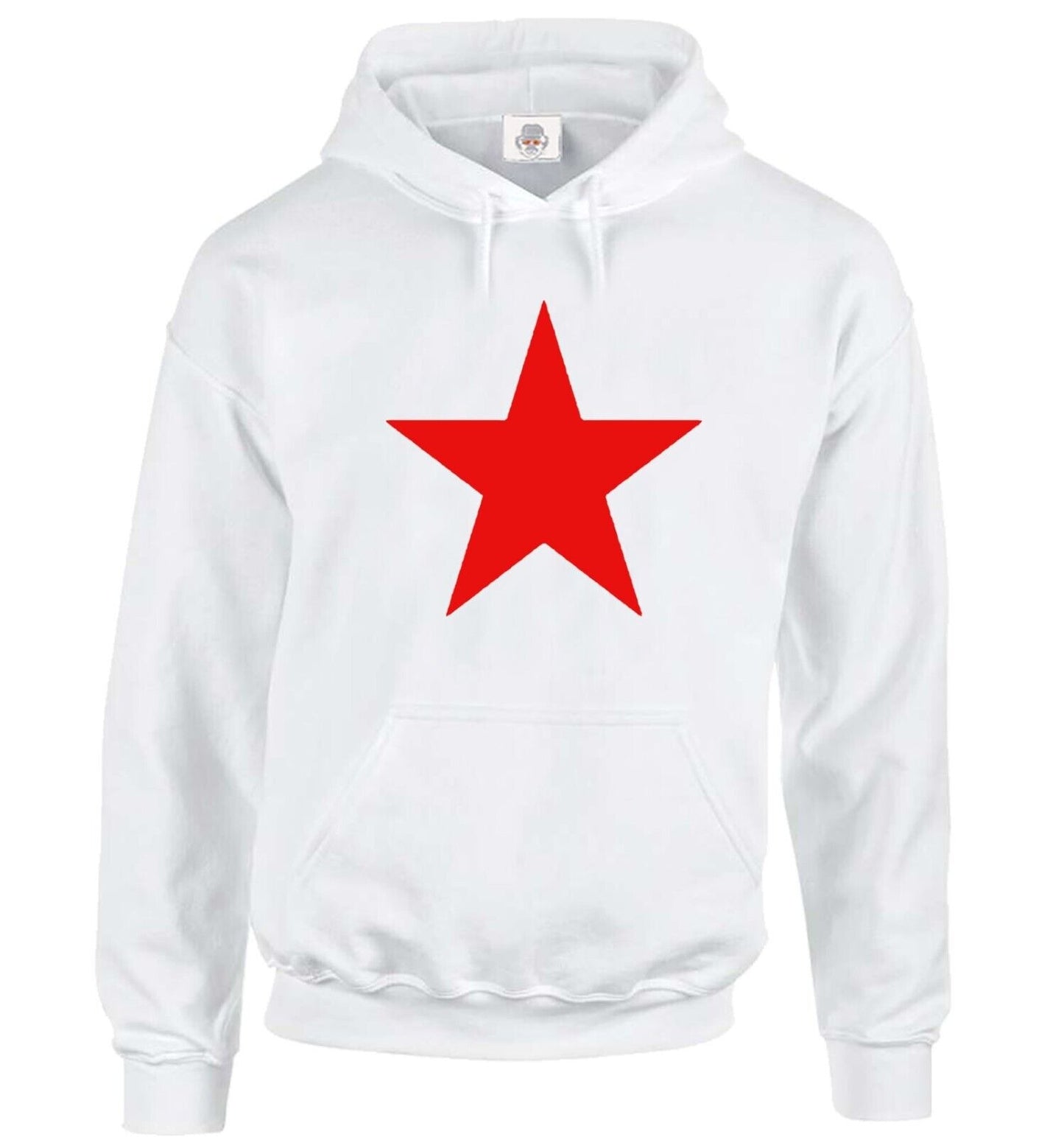 Red Star Hoody Sweatshirt Men's As Worn By Sharon WHITE HOODY RED PRINT Red Star Hoody Sweatshirt Men's As Worn By Sharon