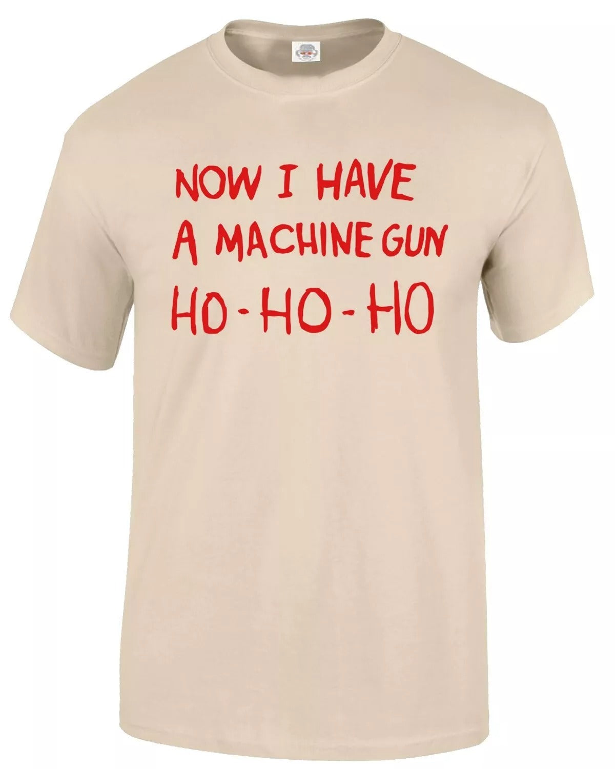 Now I Have A Machine Gun T-Shirt Men's SAND T-SHIRT RED PRINT Now I Have A Machine Gun T-Shirt Men's