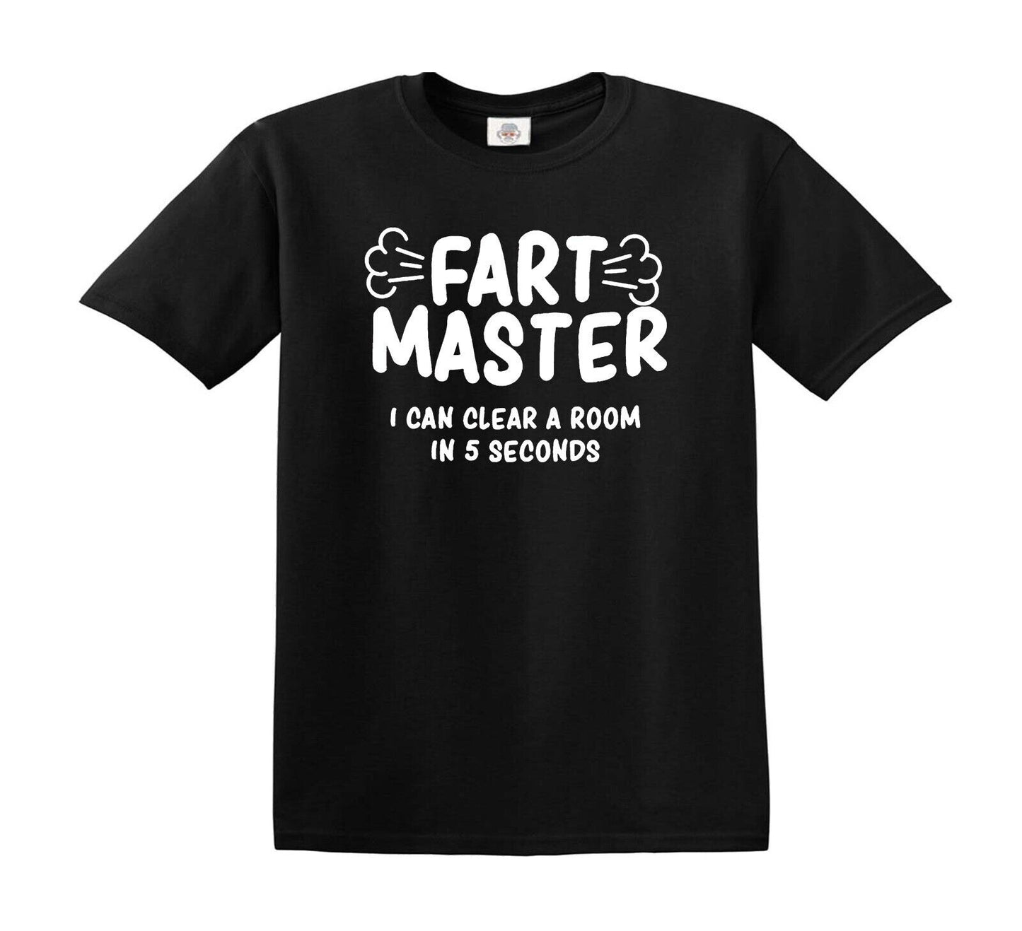 FART MASTER I CAN CLEAR | KID'S T-SHIRT BLACK T-SHIRT WHITE PRINT FART MASTER I CAN CLEAR | KID'S T-SHIRT