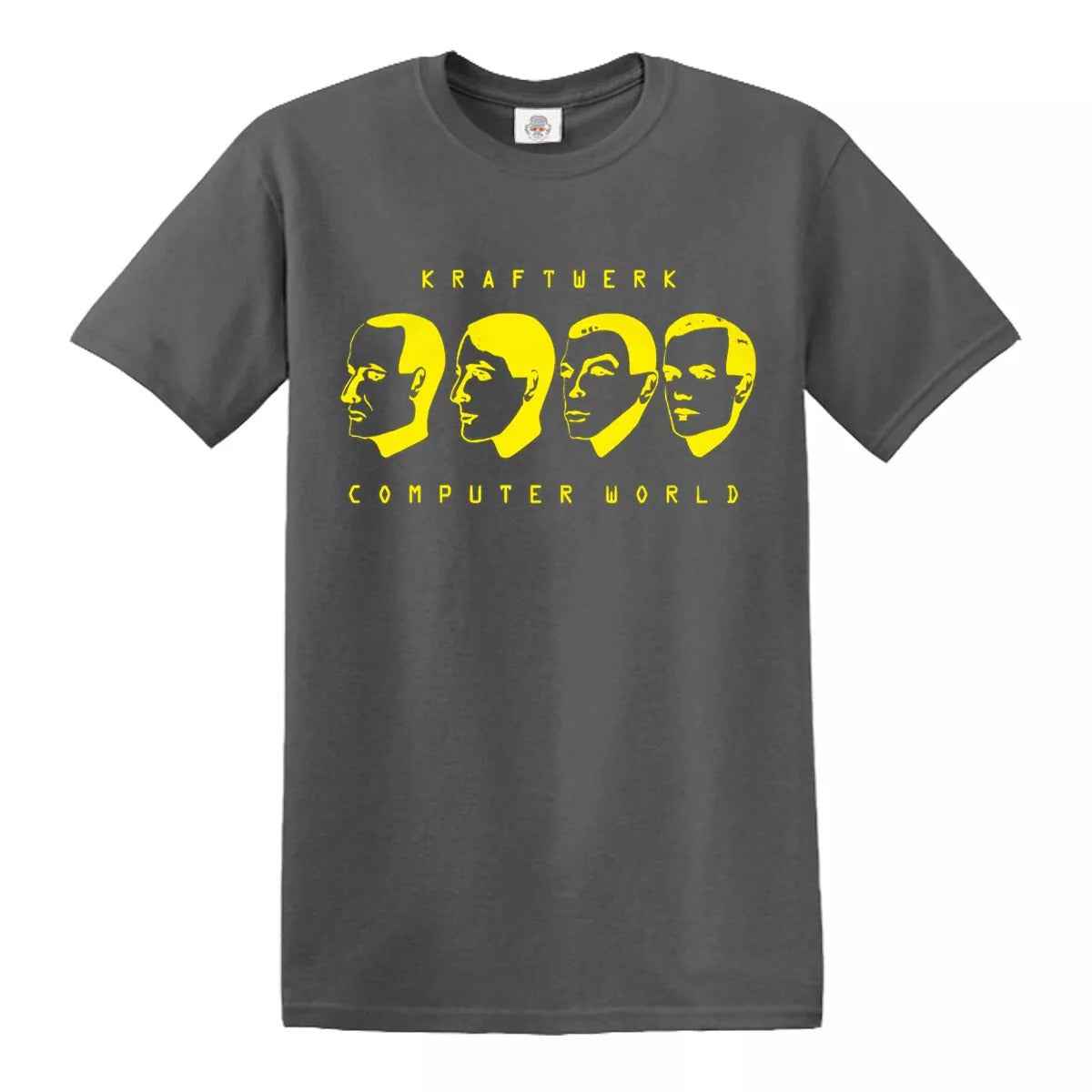 Kraftwerk T-Shirt Computer World CHARCOAL T-SHIRT YELLOW PRINT Kraftwerk T-Shirt Computer World