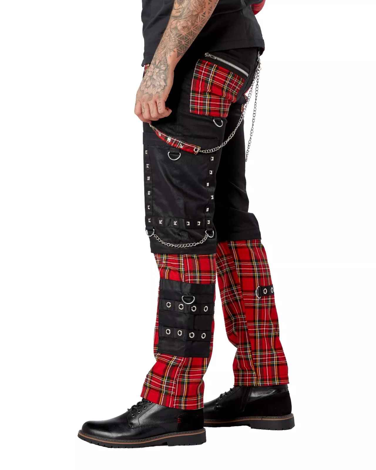 Dark Wear Punk Trousers - Tartan Bottoms Bondage Metal Music Trouser Dark Wear Punk Trousers - Tartan Bottoms Bondage Metal Music Trouser