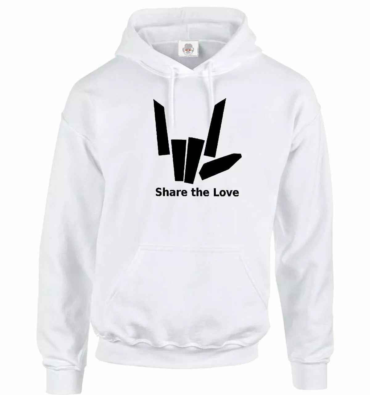 Funny Heart Hoodie Unisex Sweatshirt | Share The Love Hoody with Heart Quote WHITE HOODY BLACK PRINT Funny Heart Hoodie Unisex Sweatshirt | Share The Love Hoody with Heart Quote