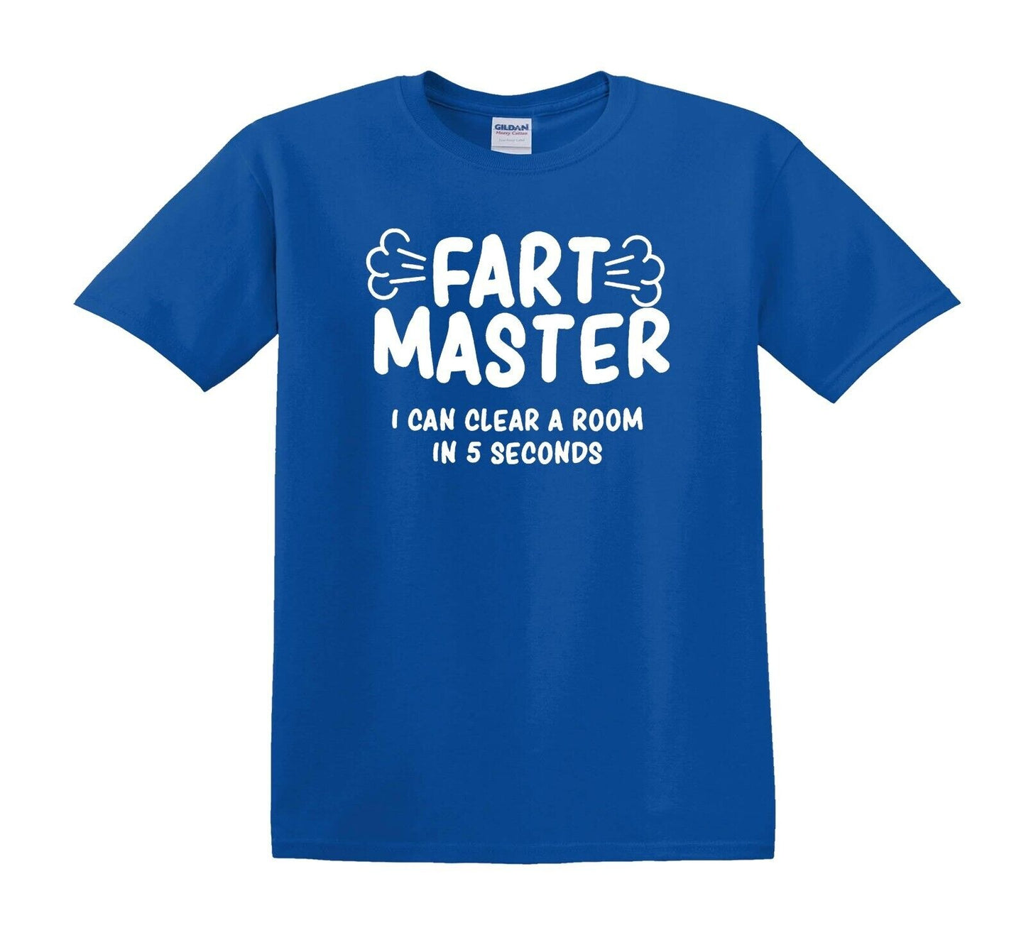 FART MASTER I CAN CLEAR | KID'S T-SHIRT ROYAL BLUE T-SHIRT WHITE PRINT FART MASTER I CAN CLEAR | KID'S T-SHIRT