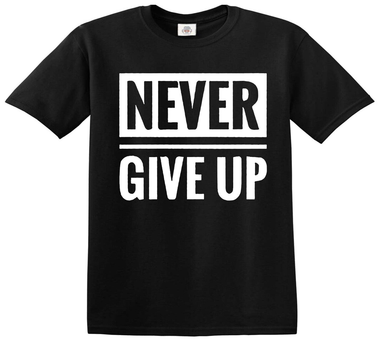 NEVER GIVE UP Slogan Geometric | KID'S T-SHIRT BLACK T-SHIRT WHITE PRINT NEVER GIVE UP Slogan Geometric | KID'S T-SHIRT