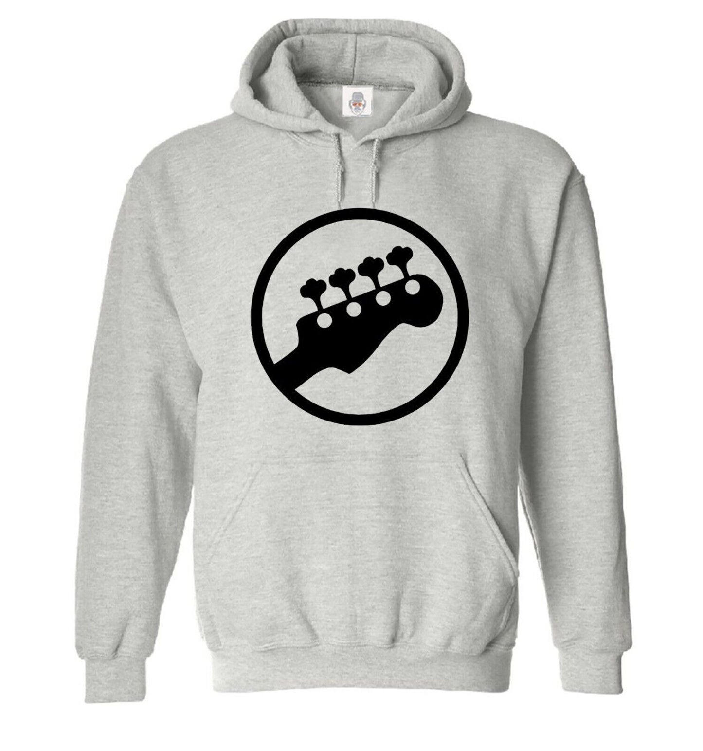 Bass Guitar Player Hoody Sweatshirt Men's SPORT GRAY HOODY BLACK PRINT Bass Guitar Player Hoody Sweatshirt Men's