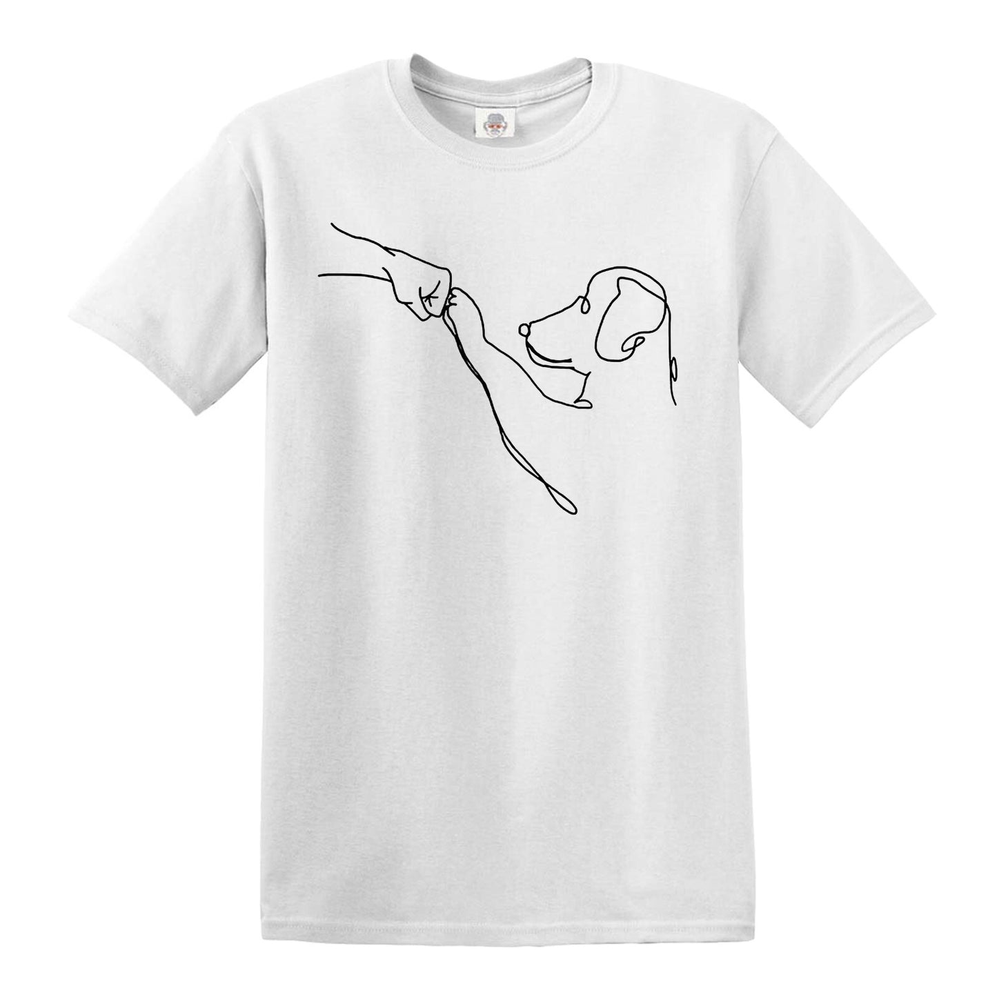 DOG FRIENDSHIP AND LOVE | MEN'S T-SHIRT WHITE T-SHIRT BLACK PRINT DOG FRIENDSHIP AND LOVE | MEN'S T-SHIRT