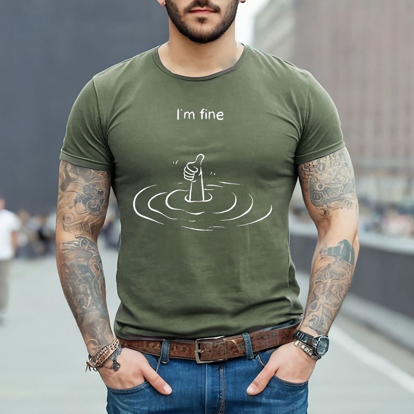 I'M FINE SLOGAN | FUNNY MEN'S T-SHIRT I'M FINE SLOGAN | FUNNY MEN'S T-SHIRT