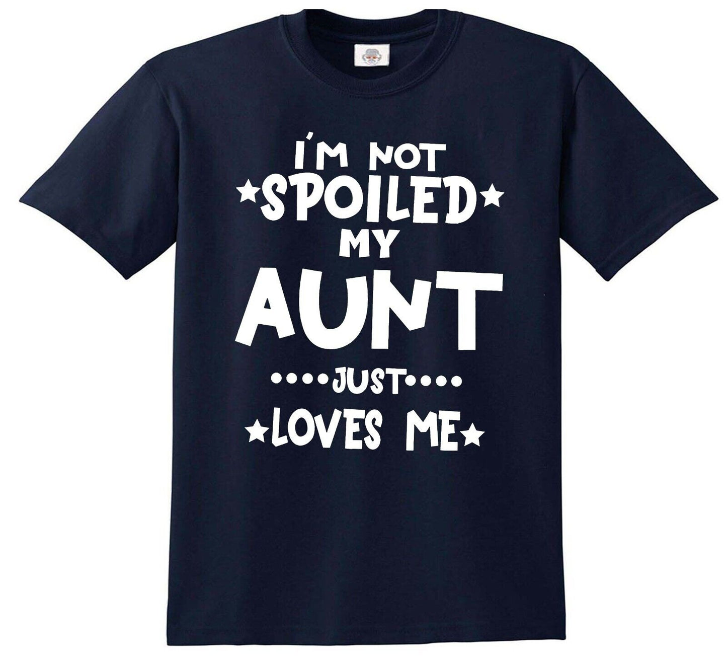 I'M NOT SPOILED MY AUNT | KID'S T-SHIRT NAVY T-SHIRT WHITE PRINT I'M NOT SPOILED MY AUNT | KID'S T-SHIRT