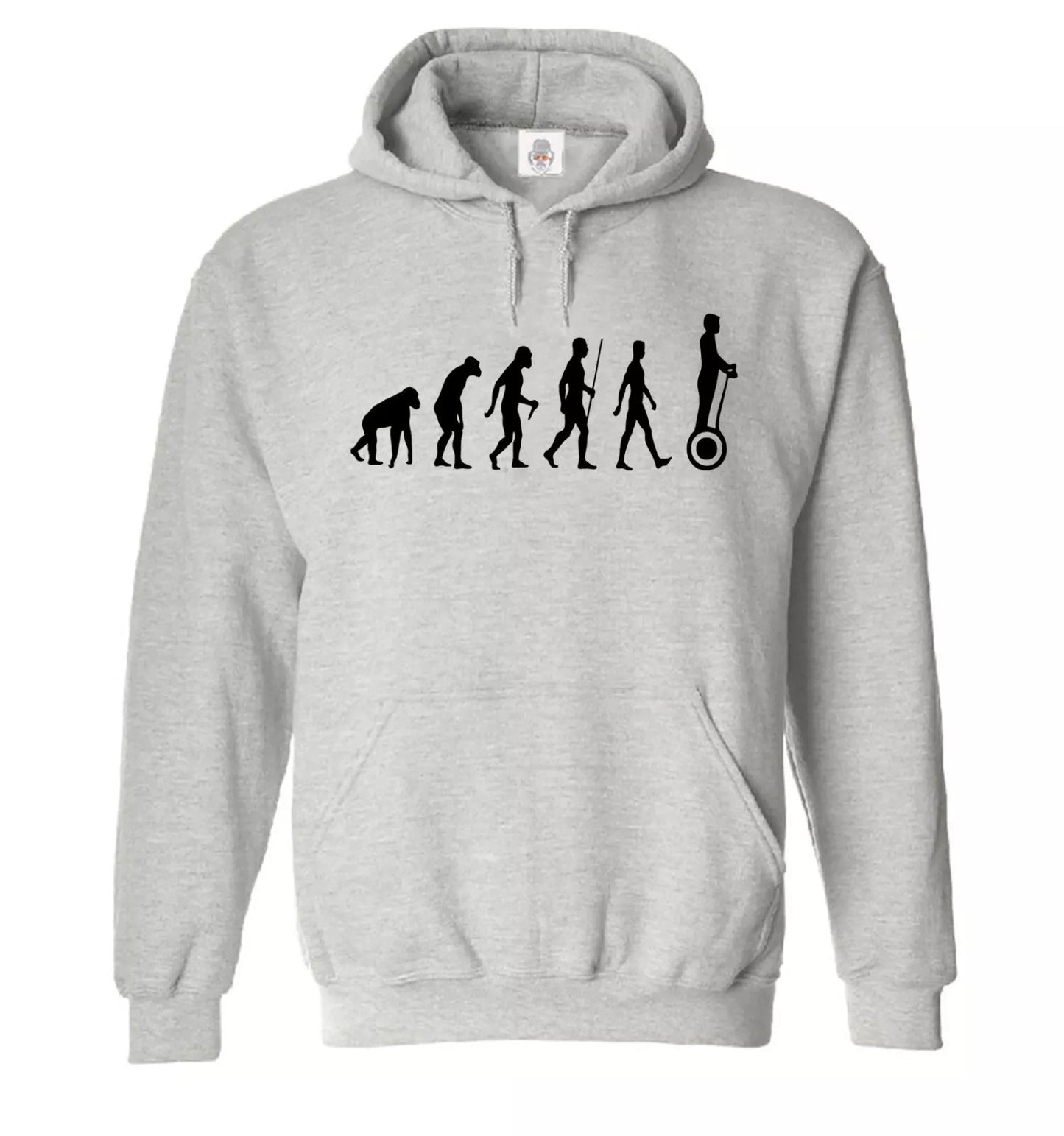 Evolution Of Personal Transporter Hoodie Men's SPORT GRAY HOODY BLACK PRINT Evolution Of Personal Transporter Hoodie Men's