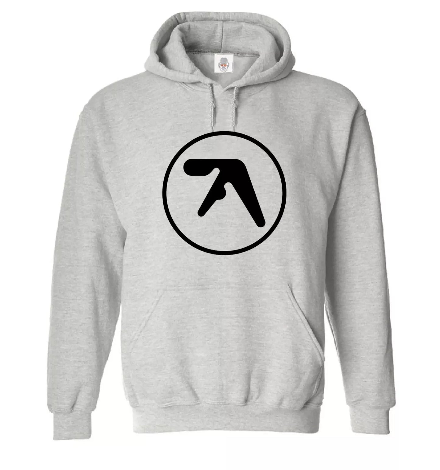 Aphex Twin Hoody Sweatshirt Men's Hoodie SPORT GRAY HOODY BLACK PRINT Aphex Twin Hoody Sweatshirt Men's Hoodie
