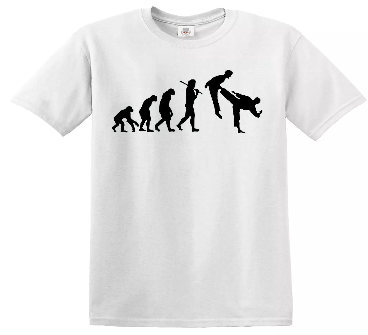 Evolution of Martial Arts | KID'S T-SHIRT WHITE T-SHIRT BLACK PRINT Evolution of Martial Arts | KID'S T-SHIRT