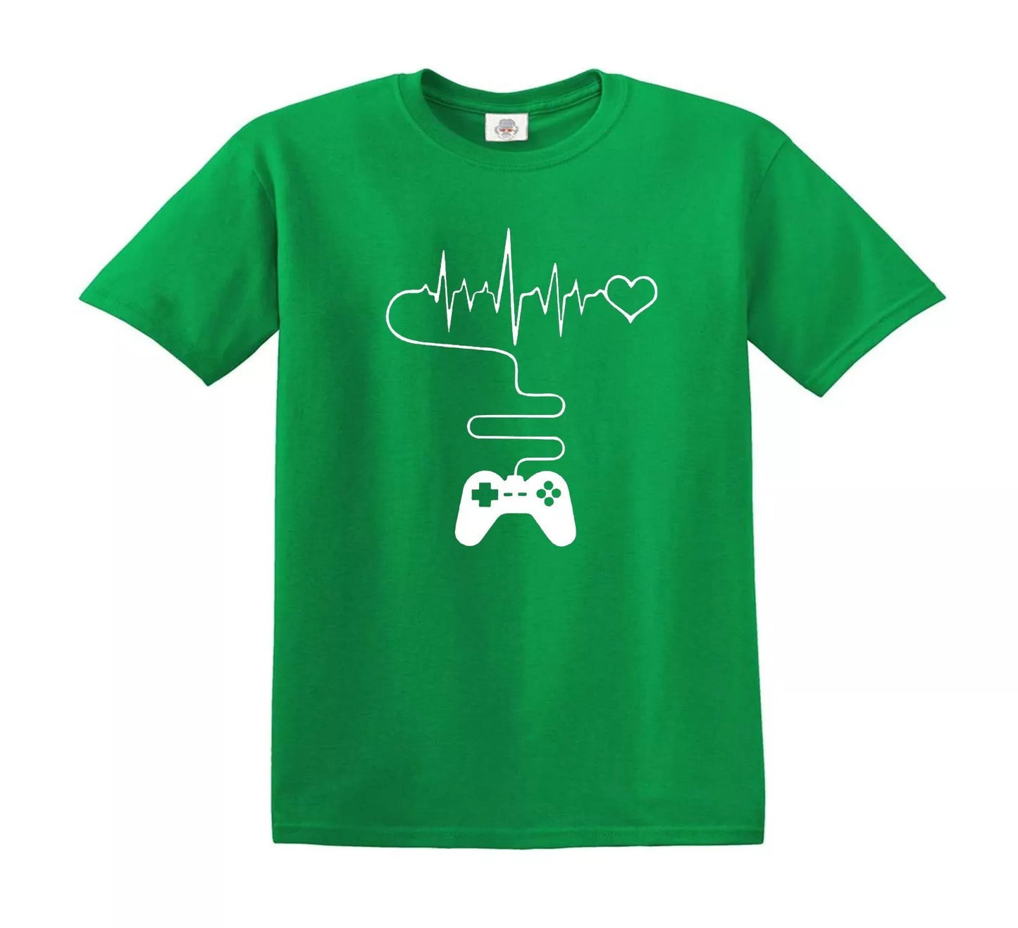 VIDEO GAME THEMED PRINTED | KID'S T-SHIRT IRISH GREEN T-SHIRT WHITE PRINT VIDEO GAME THEMED PRINTED | KID'S T-SHIRT