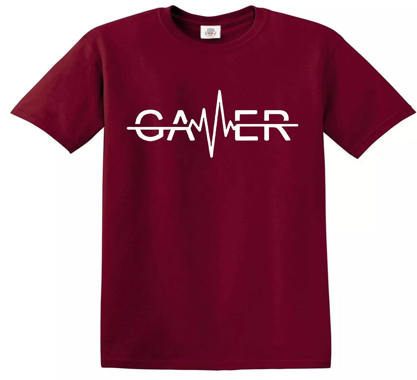 Gamer Graphic Conventional Version | KID'S T-SHIRT MAROON T-SHIRT WHITE PRINT Gamer Graphic Conventional Version | KID'S T-SHIRT