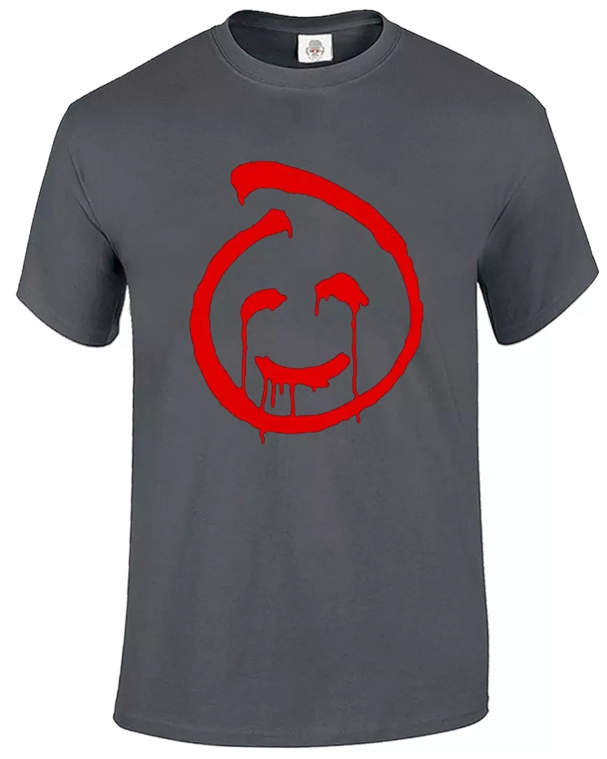 John Call Sign Crime Psychic T-Shirt Men's CHARCOAL T-SHIRT RED PRINT John Call Sign Crime Psychic T-Shirt Men's