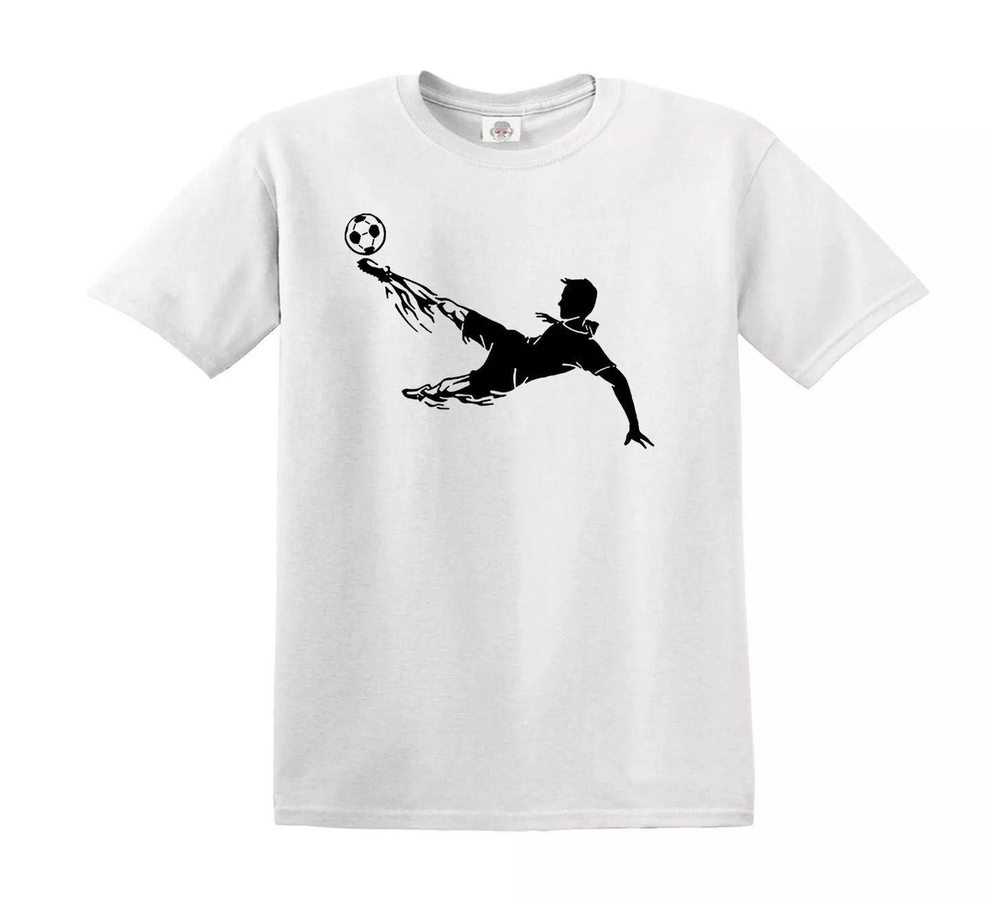 TOP FOOTBALL PLAYER | KID'S T-SHIRT WHITE T-SHIRT BLACK PRINT TOP FOOTBALL PLAYER | KID'S T-SHIRT