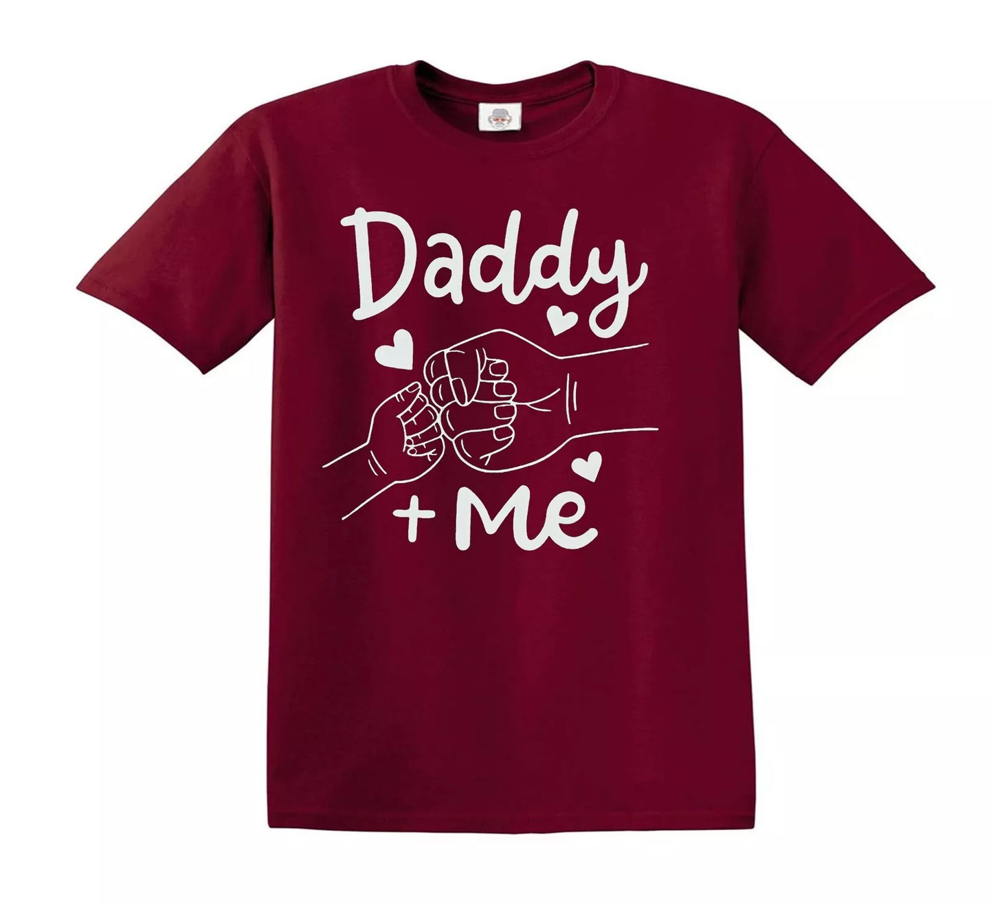 DADDY LOVE PLUS ME | KID'S T-SHIRT MAROON T-SHIRT WHITE PRINT DADDY LOVE PLUS ME | KID'S T-SHIRT