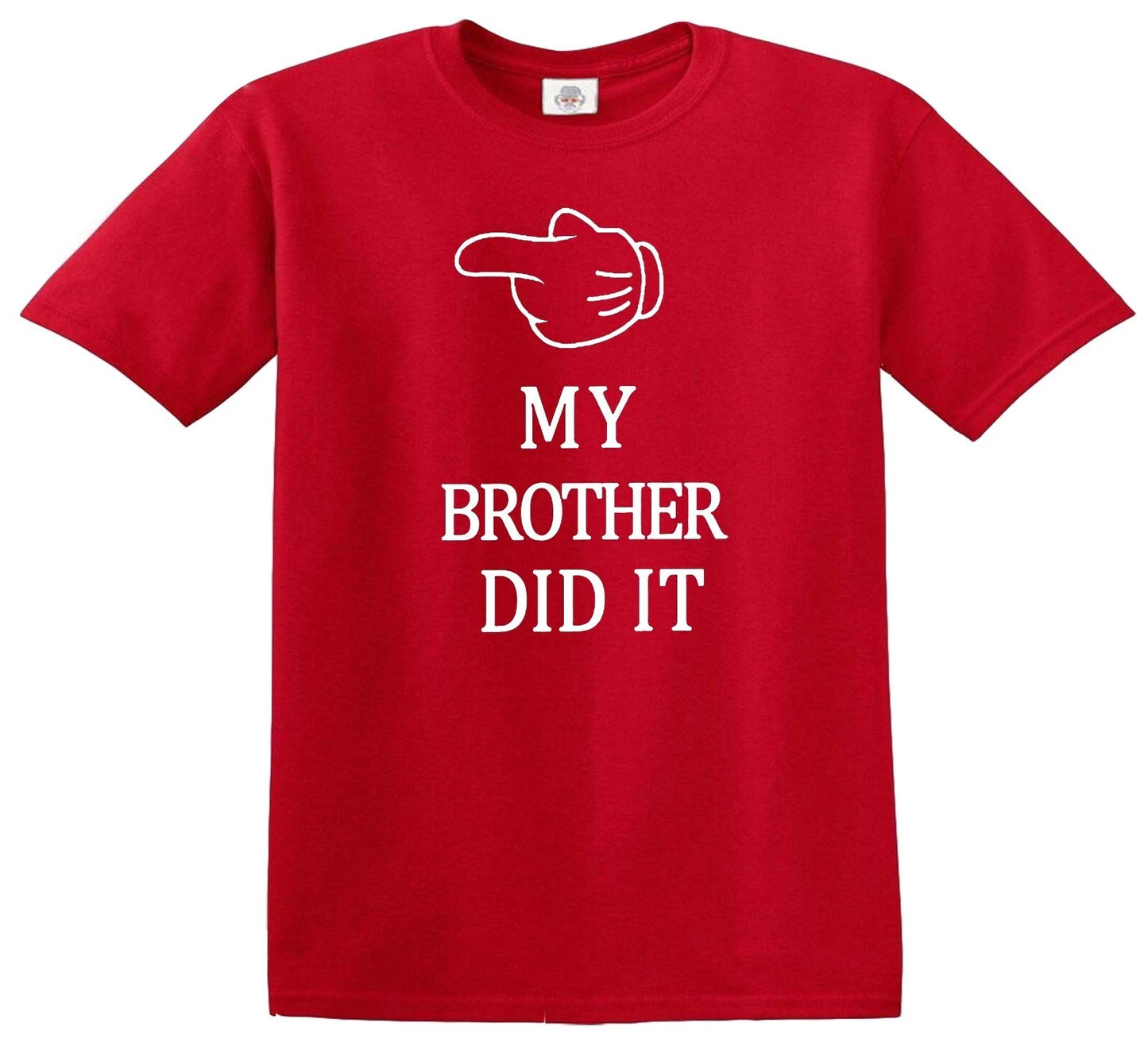 MY BROTHER DID IT | KID'S T-SHIRT RED T-SHIRT WHITE PRINT MY BROTHER DID IT | KID'S T-SHIRT