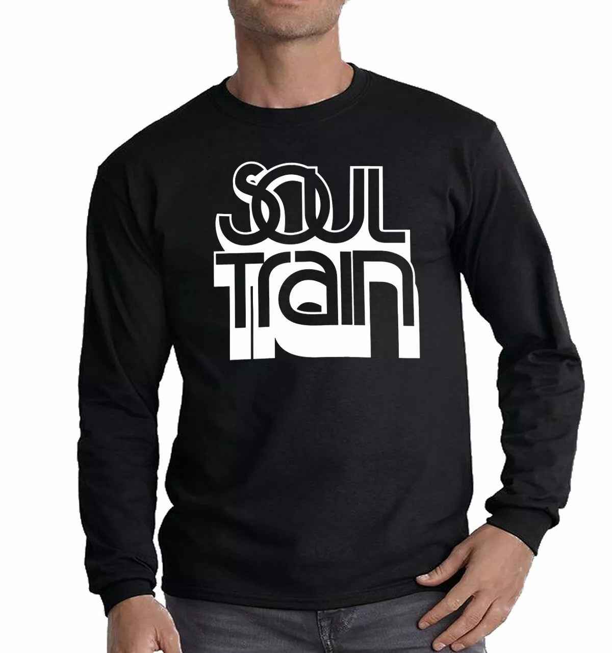 Soul Train T-Shirt Men's Long Sleeve Motown Gladys Marvin TV Tee Top Soul Train T-Shirt Men's Long Sleeve Motown Gladys Marvin TV Tee Top