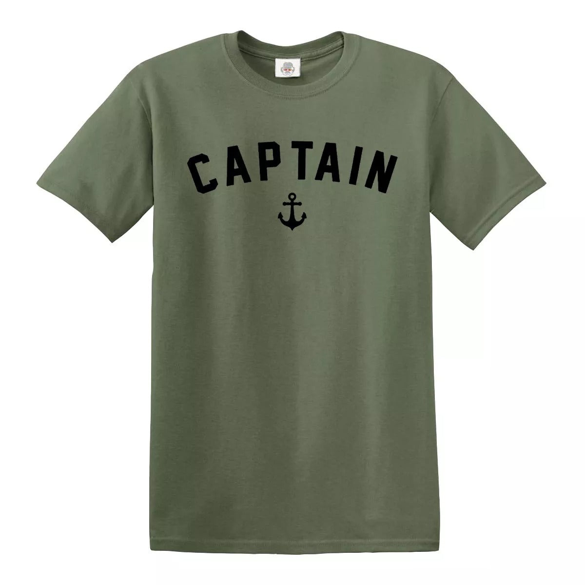Captain T-Shirt - Sailing Boat Owner | MEN'S T-SHIRT MILITARY GREEN T-SHIRT BLACK PRINT Captain T-Shirt - Sailing Boat Owner | MEN'S T-SHIRT