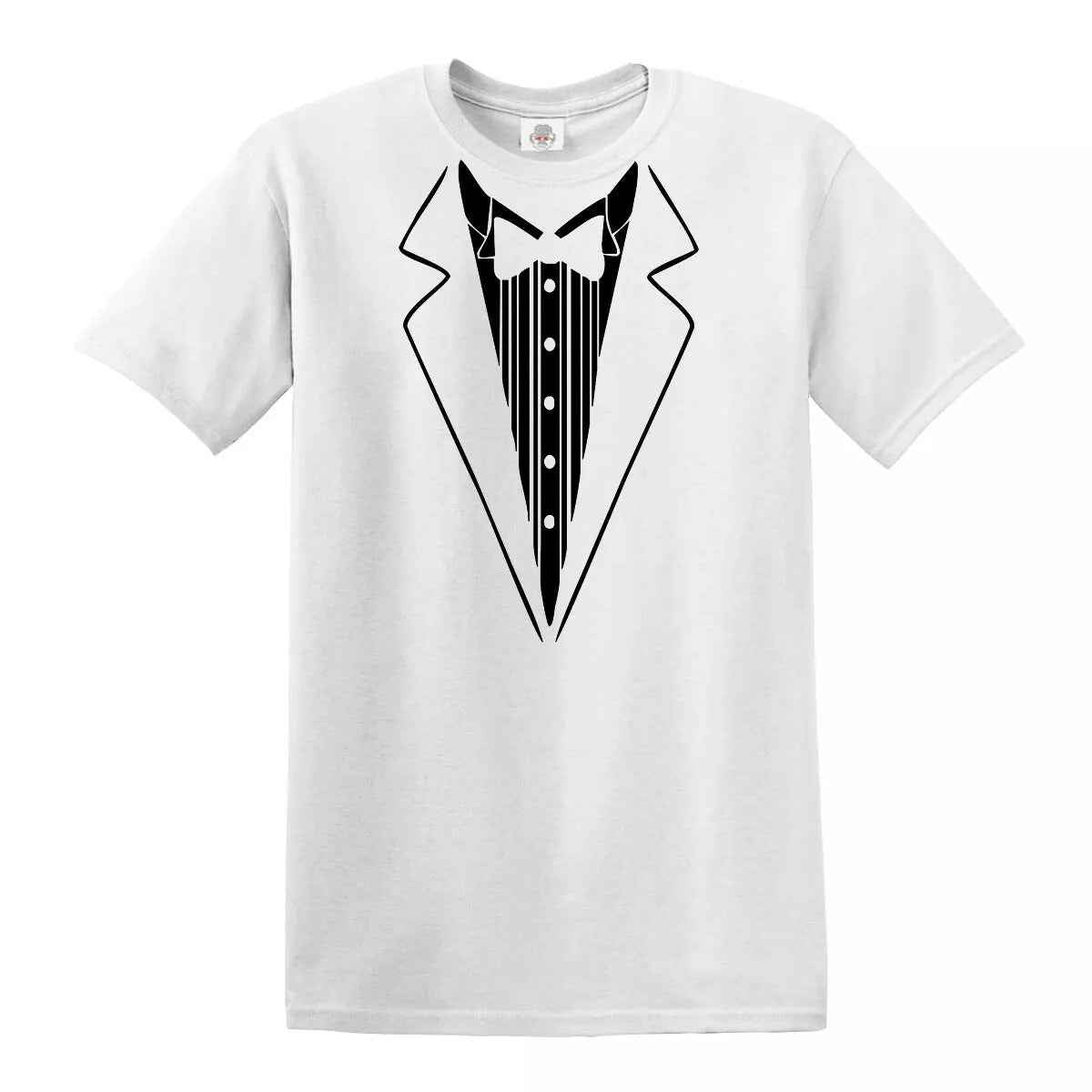 Tuxedo Funny T-Shirt for Men -Party Gift WHITE T-SHIRT BLACK PRINT Tuxedo Funny T-Shirt for Men -Party Gift