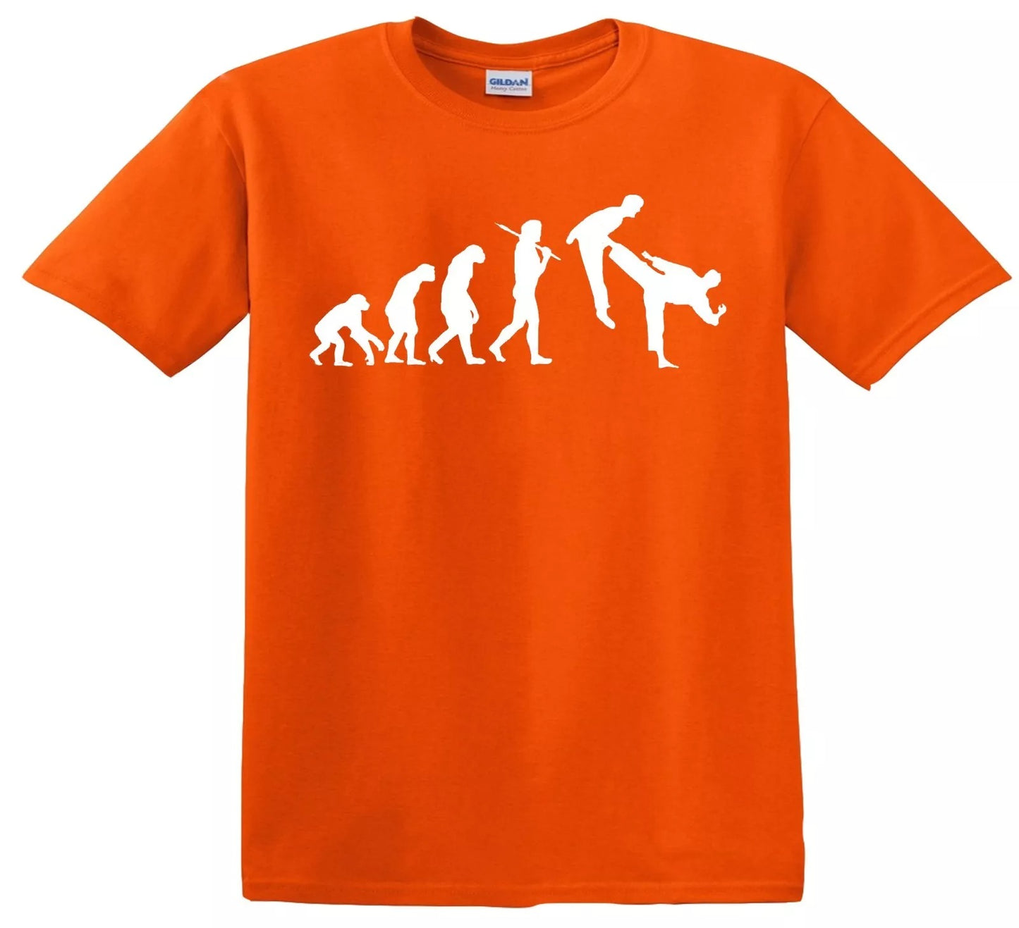 Evolution of Martial Arts | KID'S T-SHIRT ORANGE T-SHIRT WHITE PRINT Evolution of Martial Arts | KID'S T-SHIRT