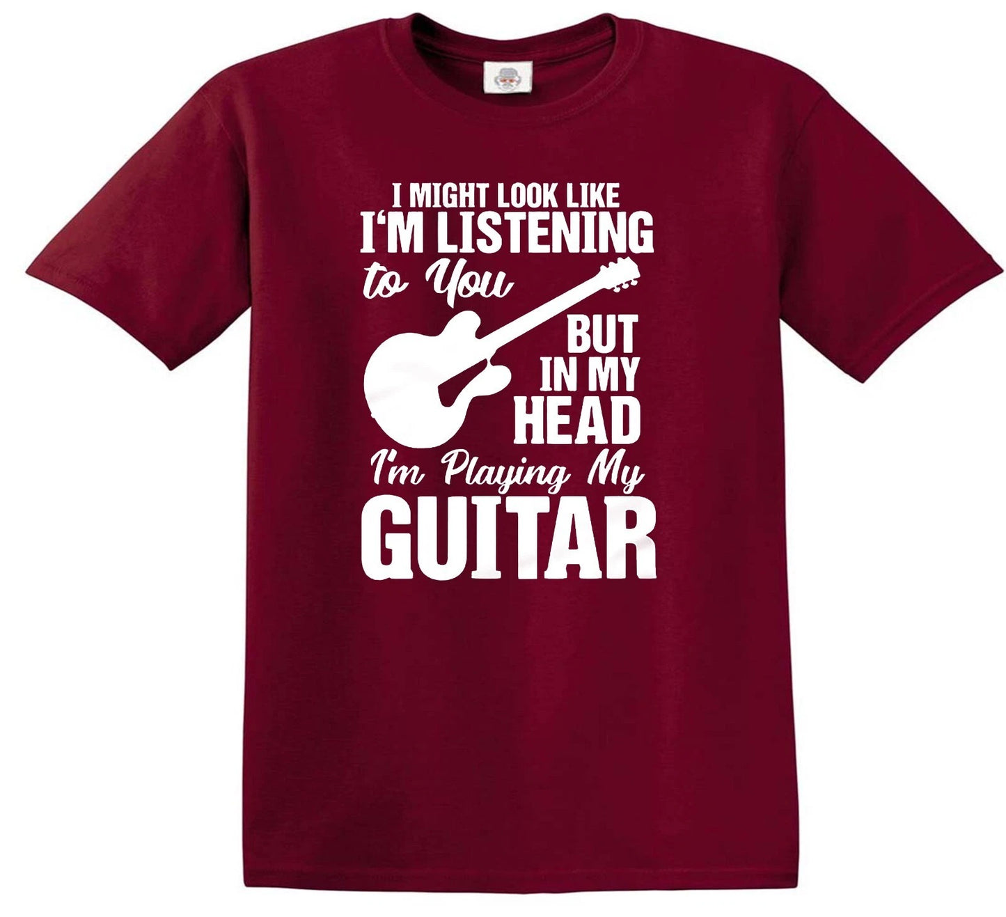 I Might Look Like I'm Listening | KID'S T-SHIRT MAROON T-SHIRT WHITE PRINT I Might Look Like I'm Listening | KID'S T-SHIRT