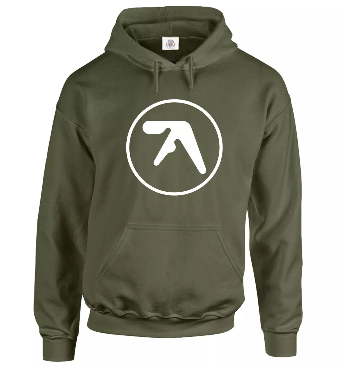 Aphex Twin Hoody Sweatshirt Men's Hoodie OLIVE HOODY WHITE PRINT Aphex Twin Hoody Sweatshirt Men's Hoodie