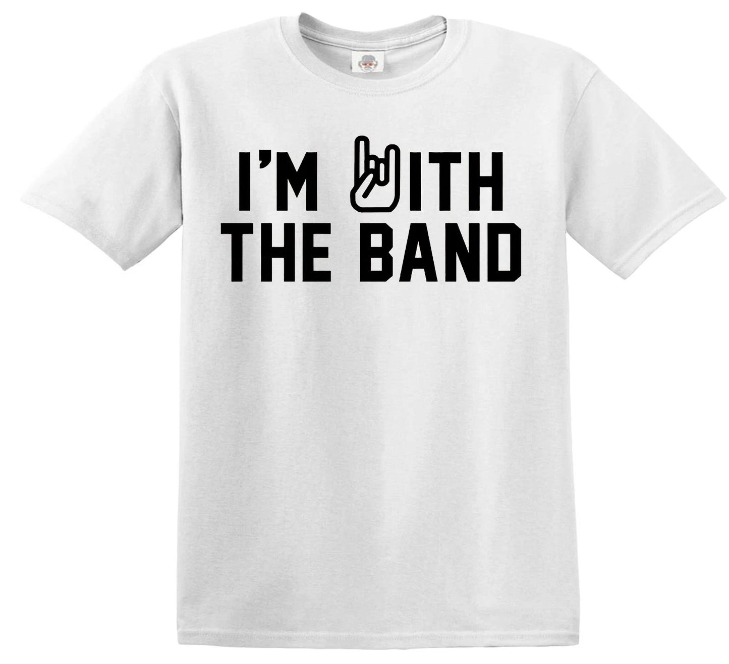Kids Band Tee I'm with The Band | KID'S T-SHIRT WHITE T-SHIRT BLACK PRINT Kids Band Tee I'm with The Band | KID'S T-SHIRT