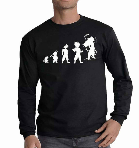 Evolution of Dragon Ball Goku T-Shirt Men's Funny Anime Long Sleeve Tee Top Evolution of Dragon Ball Goku T-Shirt Men's Funny Anime Long Sleeve Tee Top