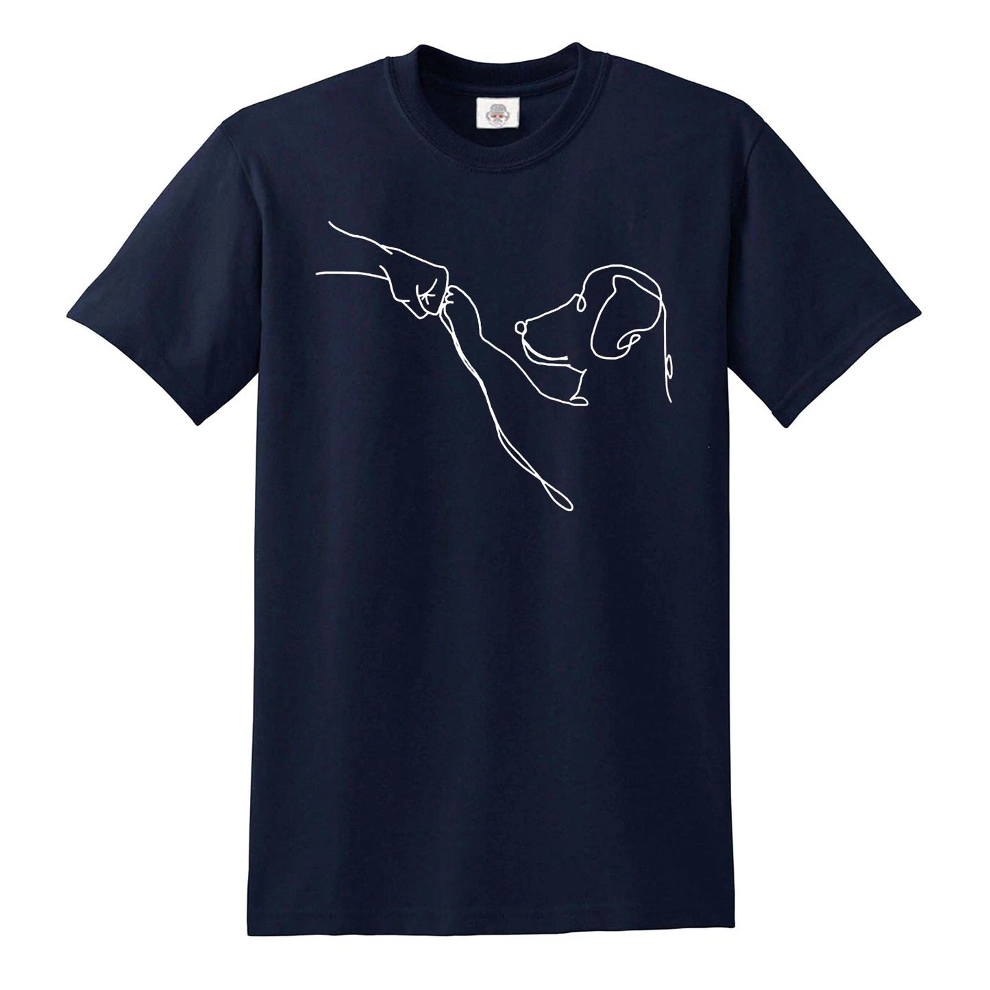 DOG FRIENDSHIP AND LOVE | MEN'S T-SHIRT NAVY T-SHIRT WHITE PRINT DOG FRIENDSHIP AND LOVE | MEN'S T-SHIRT