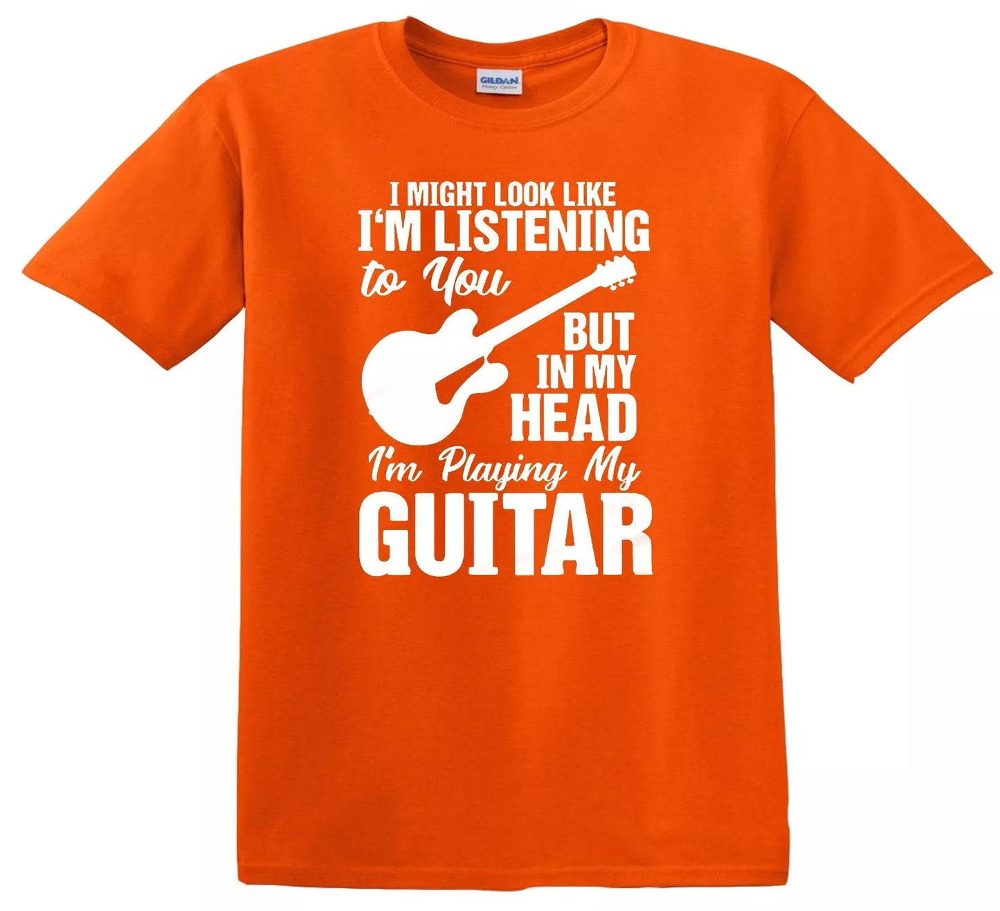 I Might Look Like I'm Listening | KID'S T-SHIRT ORANGE T-SHIRT WHITE PRINT I Might Look Like I'm Listening | KID'S T-SHIRT