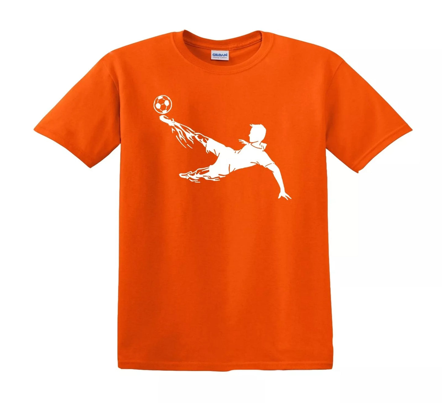 TOP FOOTBALL PLAYER | KID'S T-SHIRT ORANGE T-SHIRT WHITE PRINT TOP FOOTBALL PLAYER | KID'S T-SHIRT