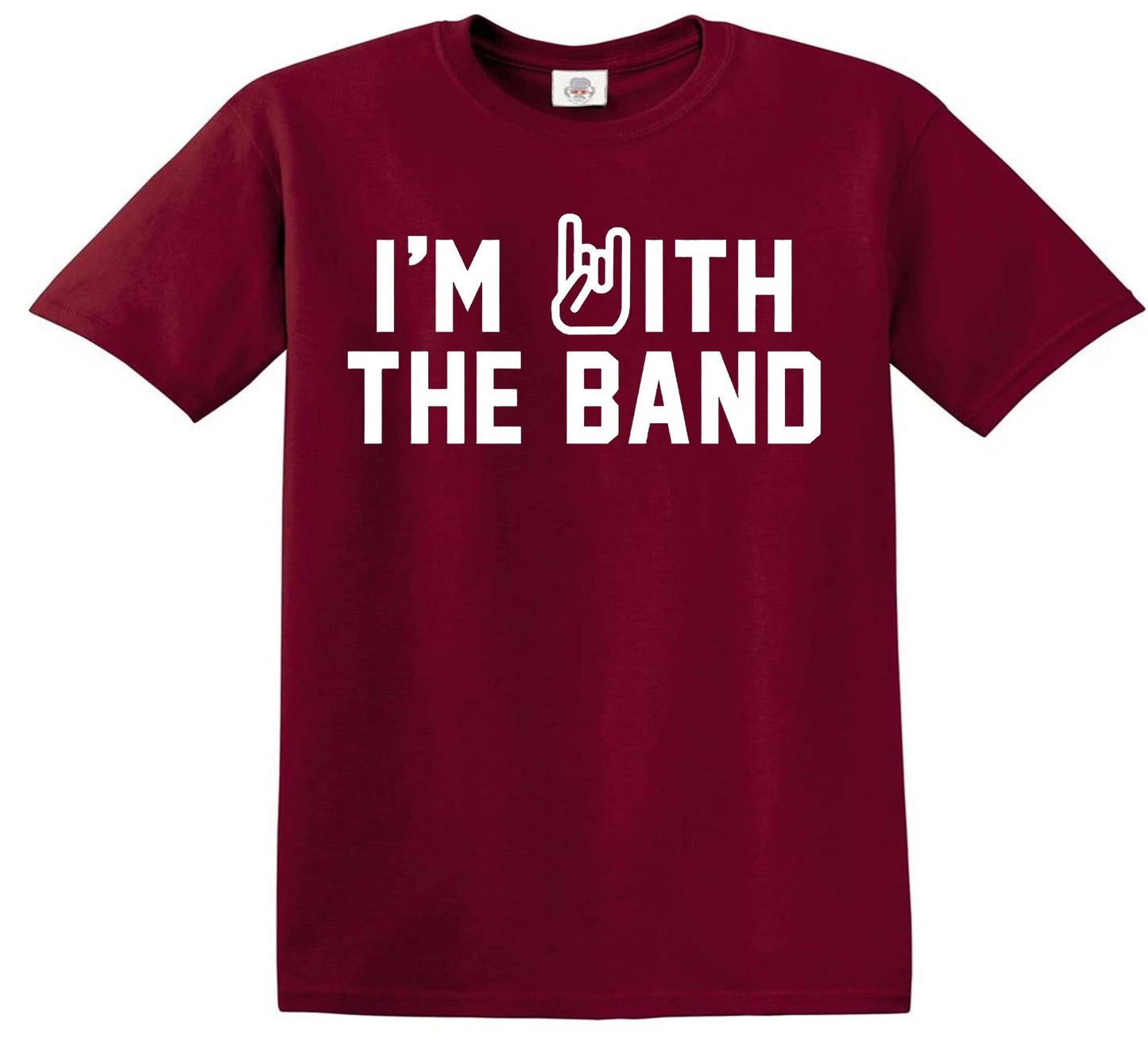 Kids Band Tee I'm with The Band | KID'S T-SHIRT MAROON T-SHIRT WHITE PRINT Kids Band Tee I'm with The Band | KID'S T-SHIRT