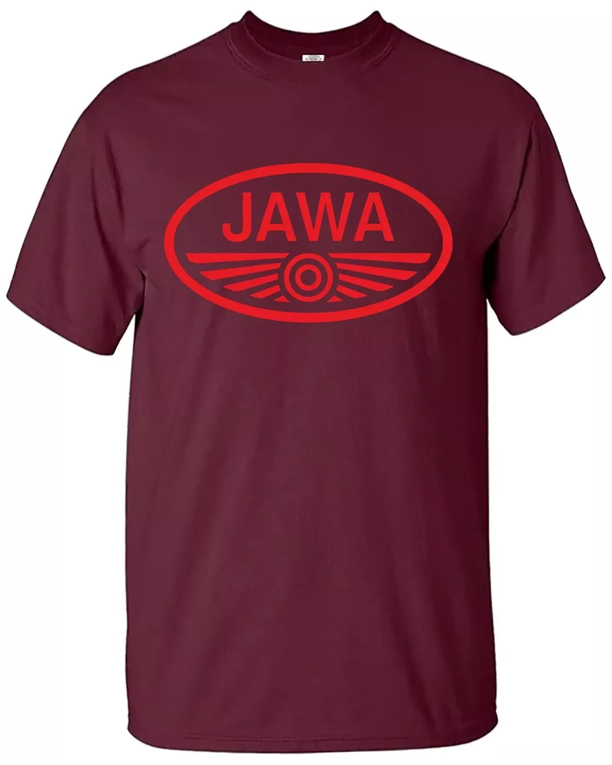 Jawa T-Shirt Logo Motorbike Motorcycle Men's MAROON T-SHIRT RED PRINT Jawa T-Shirt Logo Motorbike Motorcycle Men's