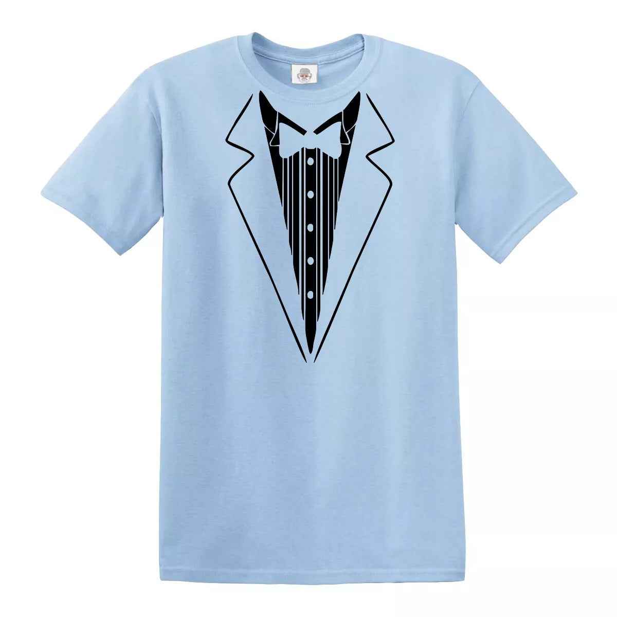 Tuxedo Funny T-Shirt for Men -Party Gift SKY BLUE T-SHIRT BLACK PRINT Tuxedo Funny T-Shirt for Men -Party Gift