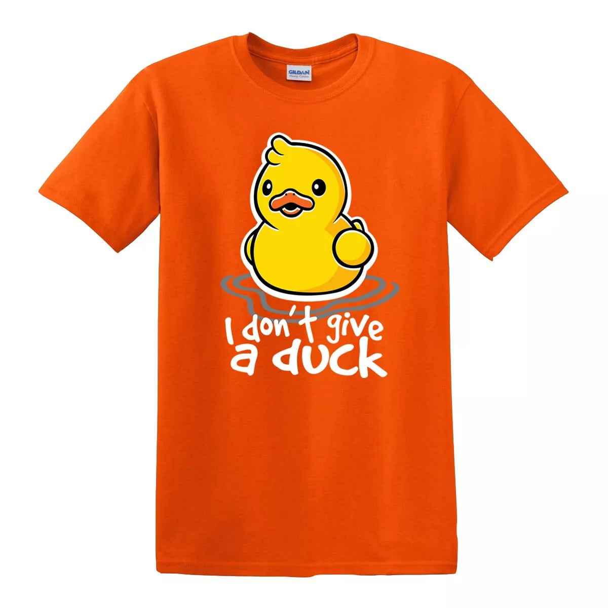 I Don't Give A Duck Funny Duck T-Shirt for Men ORANGE T-SHIRT I Don't Give A Duck Funny Duck T-Shirt for Men