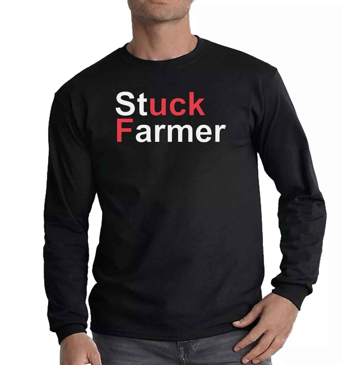 Stuck Farmer T-Shirt Long Sleeve Starmer Political F*ck Mens Funny Gift Top Stuck Farmer T-Shirt Long Sleeve Starmer Political F*ck Mens Funny Gift Top