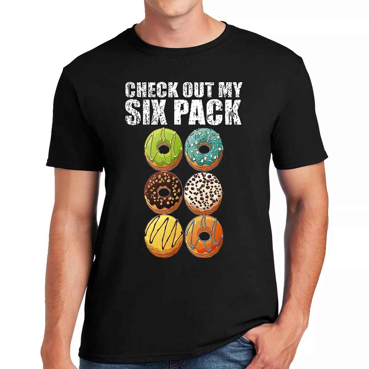 Funny Six Pack T-Shirt - Gym Novelty Gift for Donuts Party Tee Funny Six Pack T-Shirt - Gym Novelty Gift for Donuts Party Tee
