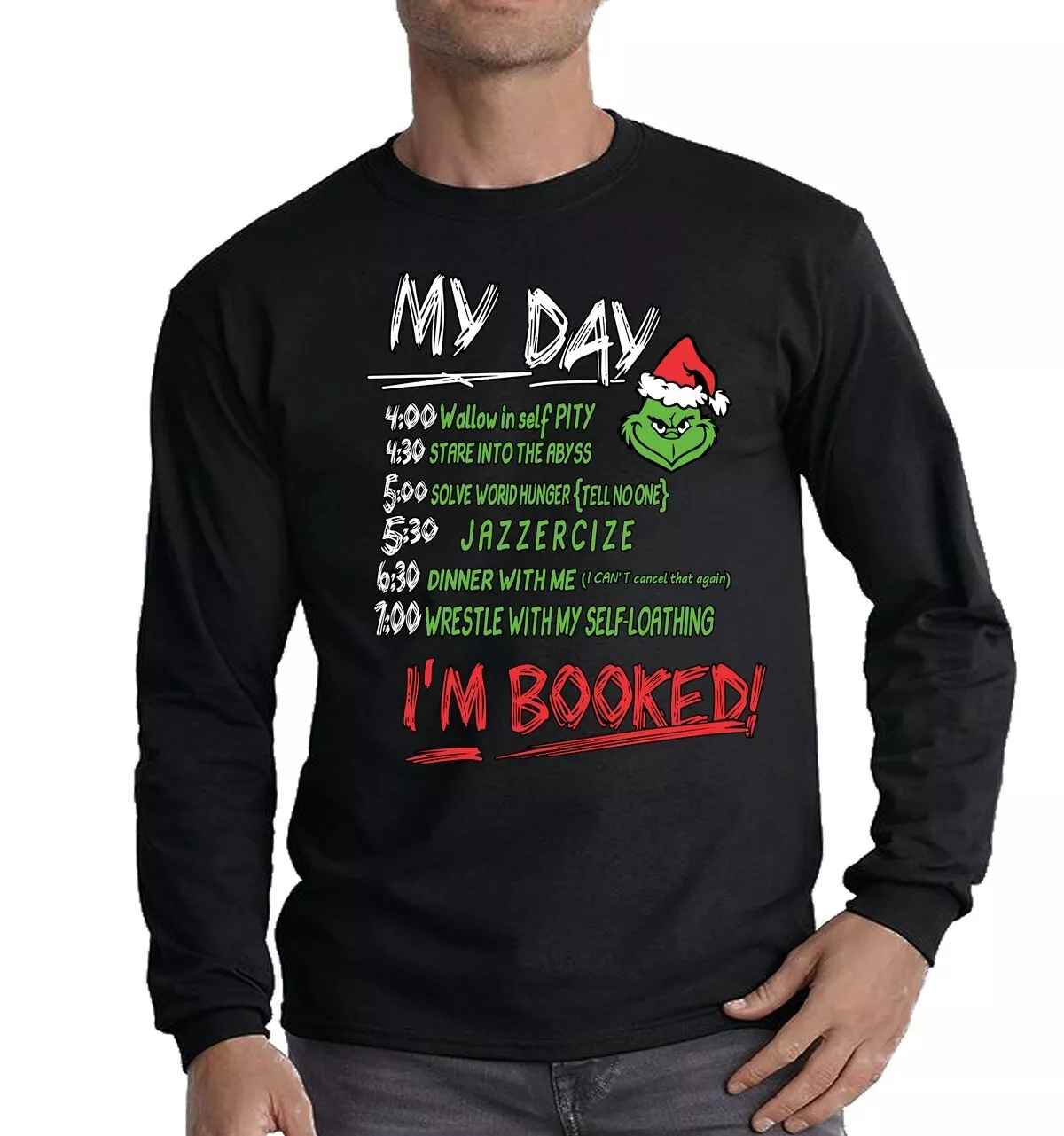 Christmas Shirt for Men - My Day I'm Booked Long Sleeve T-Shirt Mens Xmas Funny Novelty Tee Christmas Shirt for Men - My Day I'm Booked Long Sleeve T-Shirt Mens Xmas Funny Novelty Tee