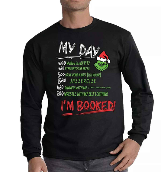 Christmas Shirt for Men - My Day I'm Booked Long Sleeve T-Shirt Mens Xmas Funny Novelty Tee Christmas Shirt for Men - My Day I'm Booked Long Sleeve T-Shirt Mens Xmas Funny Novelty Tee