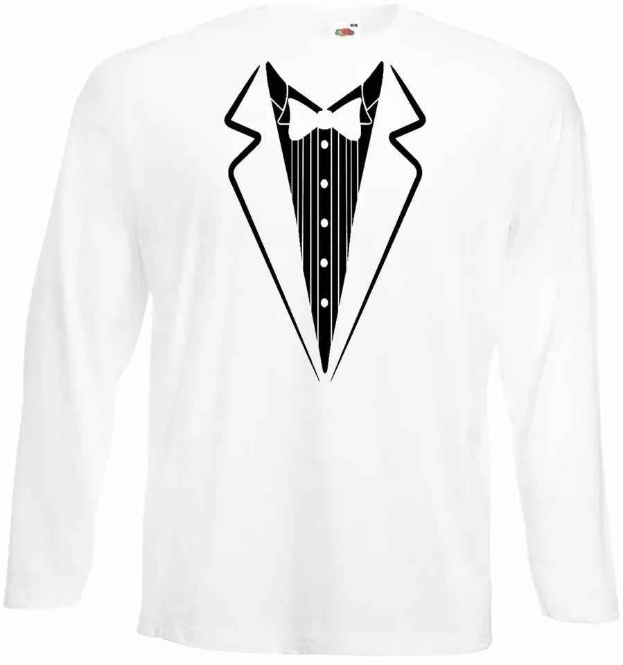 New Tuxedo Tie T-Shirt for Men Long Sleeve New Tuxedo Tie T-Shirt for Men Long Sleeve