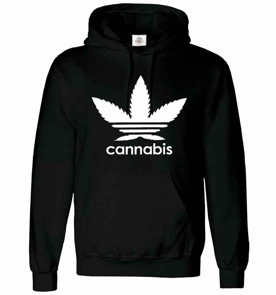 Cannabis Hoodie Swag Unisex Funny Fashion Sweatshirt for Weed Addicts BLACK HOODY WHITE PRINT Cannabis Hoodie Swag Unisex Funny Fashion Sweatshirt for Weed Addicts