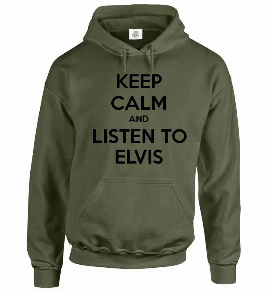 Keep Calm And Listen To Elvis Hoodie Funny Men's Hoody Sweatshirt Rock Gift Keep Calm And Listen To Elvis Hoodie Funny Men's Hoody Sweatshirt Rock Gift