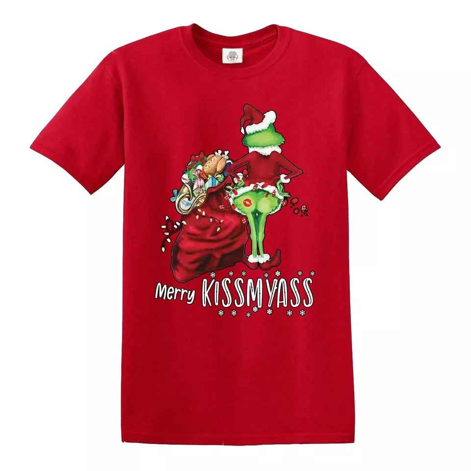 Merry Kissmyass Christmas Funny Christmas T-Shirt for Men - Santa Xmas Gift Tee Merry Kissmyass Christmas Funny Christmas T-Shirt for Men - Santa Xmas Gift Tee