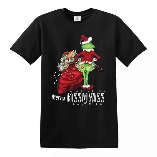 Merry Kissmyass Christmas Funny Christmas T-Shirt for Men - Santa Xmas Gift Tee Merry Kissmyass Christmas Funny Christmas T-Shirt for Men - Santa Xmas Gift Tee