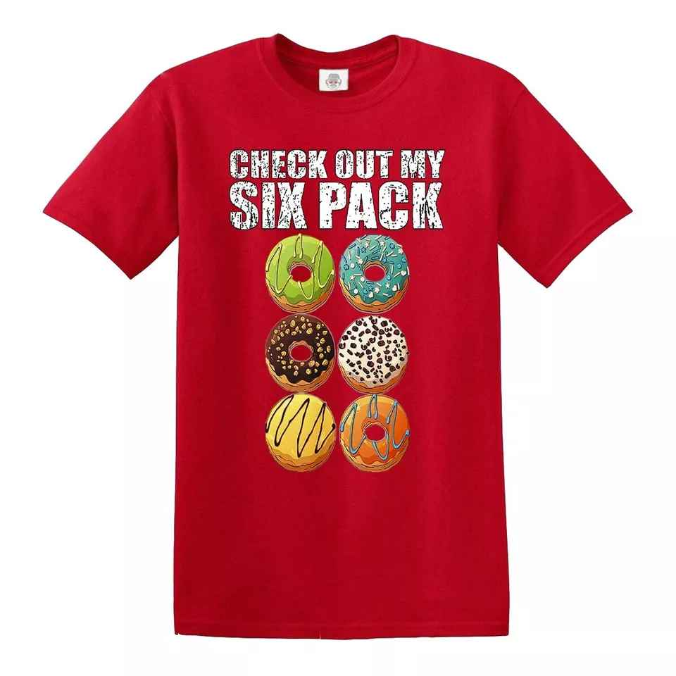 Funny Six Pack T-Shirt - Gym Novelty Gift for Donuts Party Tee Funny Six Pack T-Shirt - Gym Novelty Gift for Donuts Party Tee