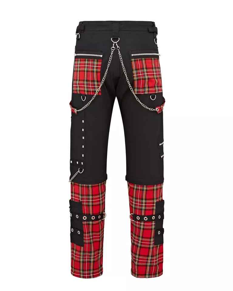 Dark Wear Punk Trousers - Tartan Bottoms Bondage Metal Music Trouser Dark Wear Punk Trousers - Tartan Bottoms Bondage Metal Music Trouser