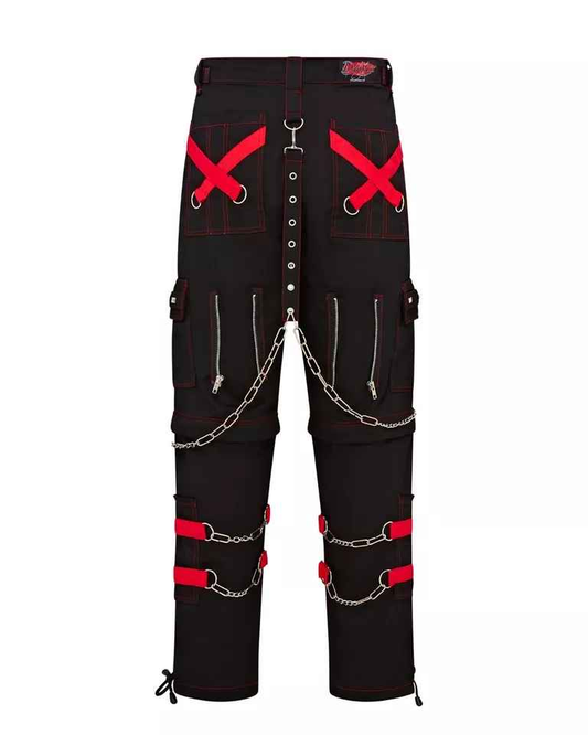 Darkwear Gothic Chain Trousers with Hanging Chains and Metal Studs Darkwear Gothic Chain Trousers with Hanging Chains and Metal Studs