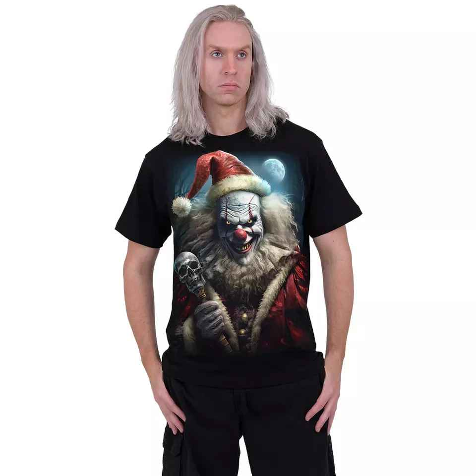 SPIRAL DIRECT Santa Clown T-Shirt for Bikers and Rock Fans - Perfect Christmas Gift SPIRAL DIRECT Santa Clown T-Shirt for Bikers and Rock Fans - Perfect Christmas Gift