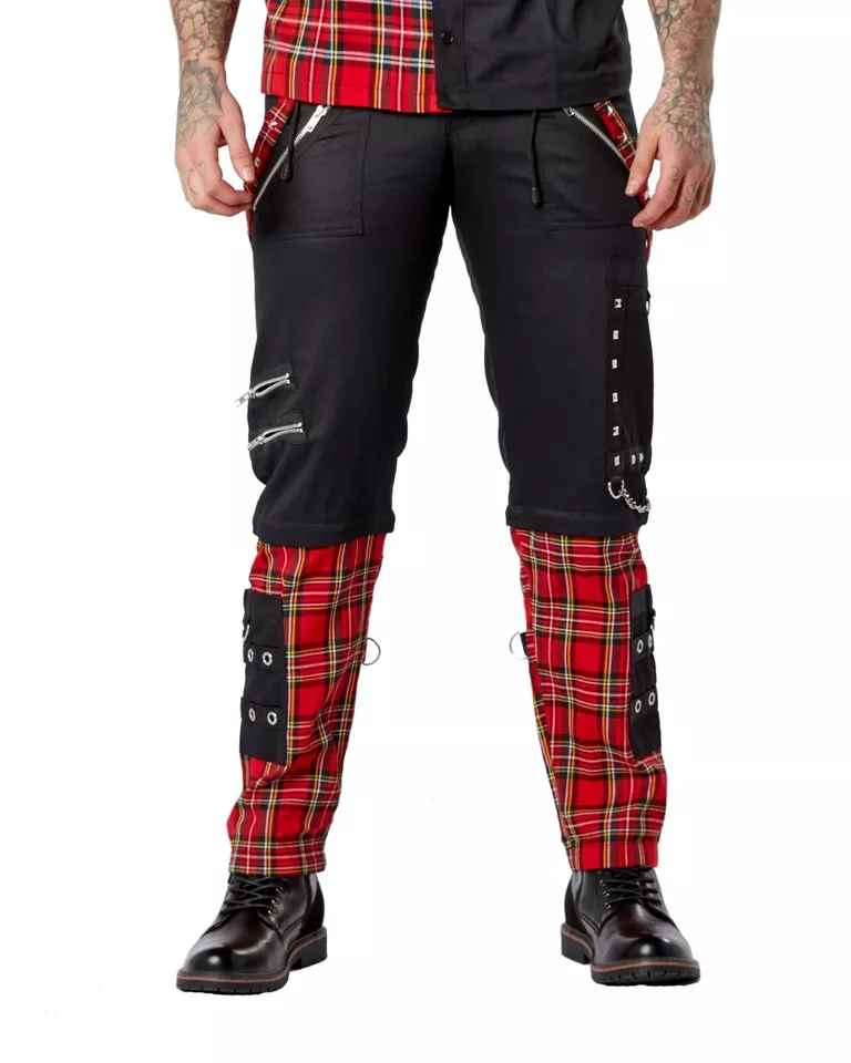 Dark Wear Punk Trousers - Tartan Bottoms Bondage Metal Music Trouser Dark Wear Punk Trousers - Tartan Bottoms Bondage Metal Music Trouser